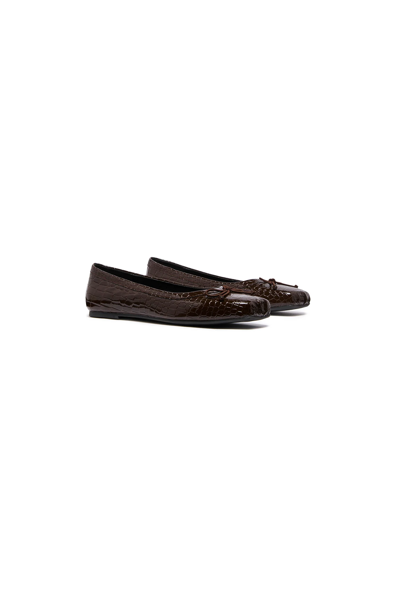 THERAPY Laine Ballet Flat Chocolate Croc - Image 4