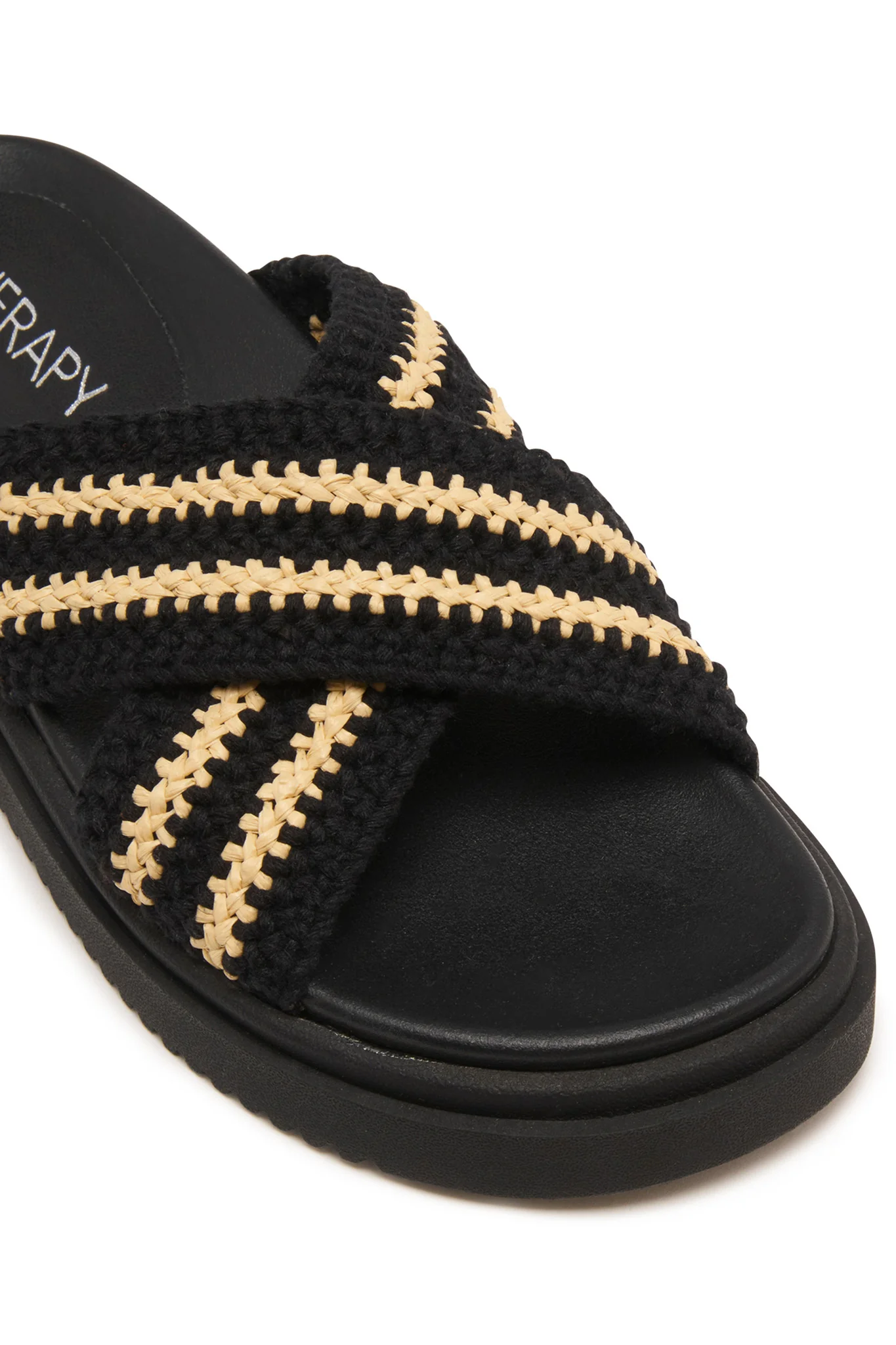 THERAPY Peta Platform Sandal Black Beige - Image 4
