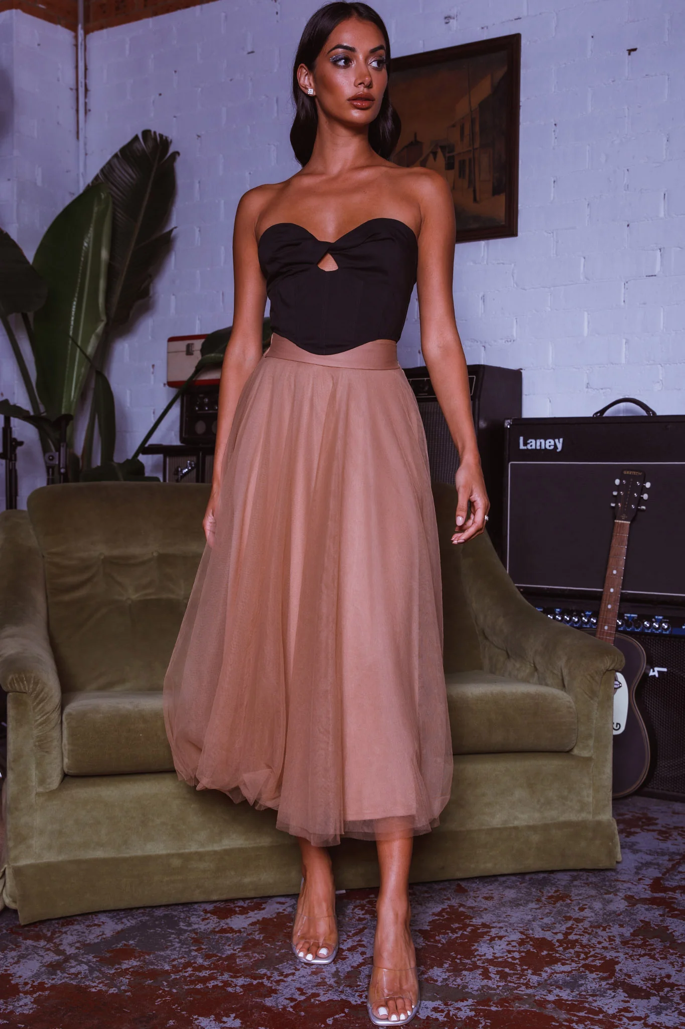 Think Twice Strapless Twist Top Black - Image 2