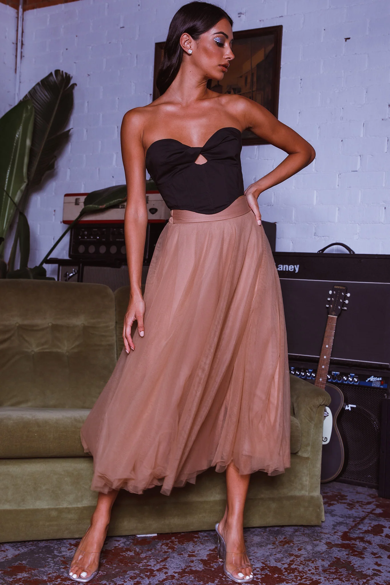 Think Twice Strapless Twist Top Black - Image 6