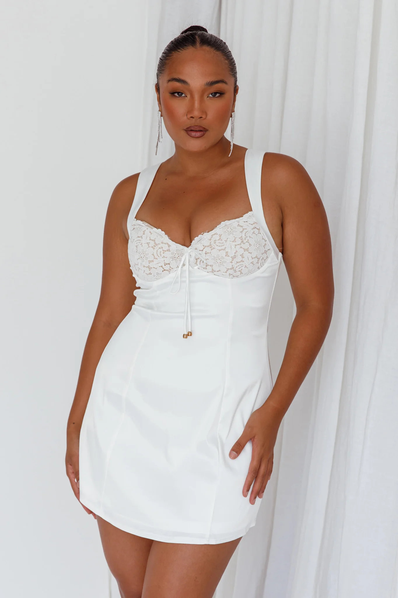 Ti Amo Lace Bust Mini Dress White - Image 15