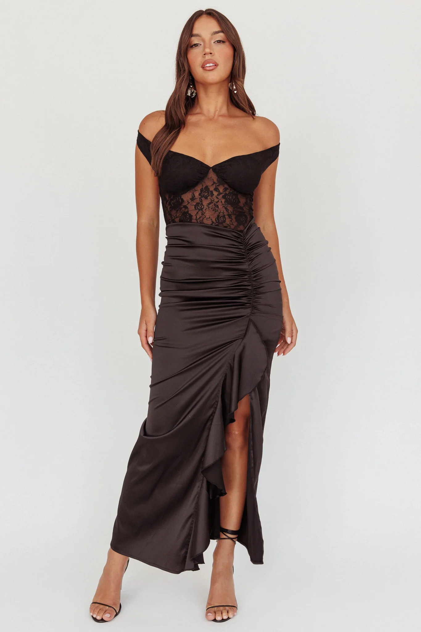 Tillie Lace Bodice Midi Dress Black - Image 6