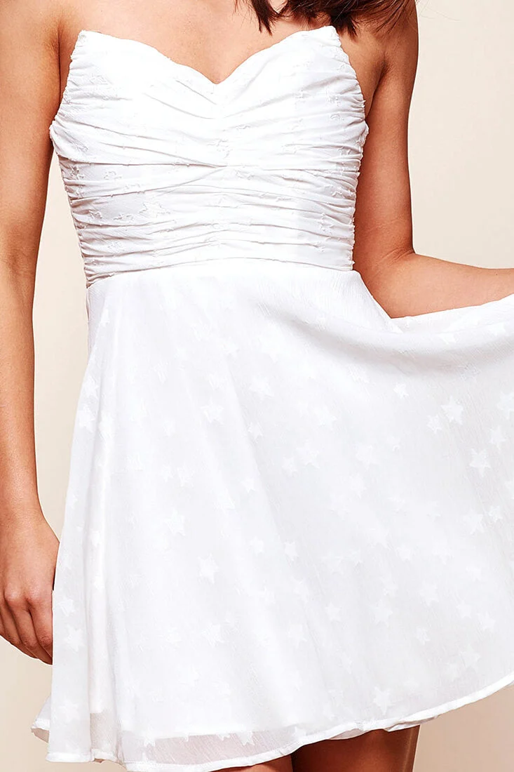 Tinseltown Ruched Party Dress White - Image 6