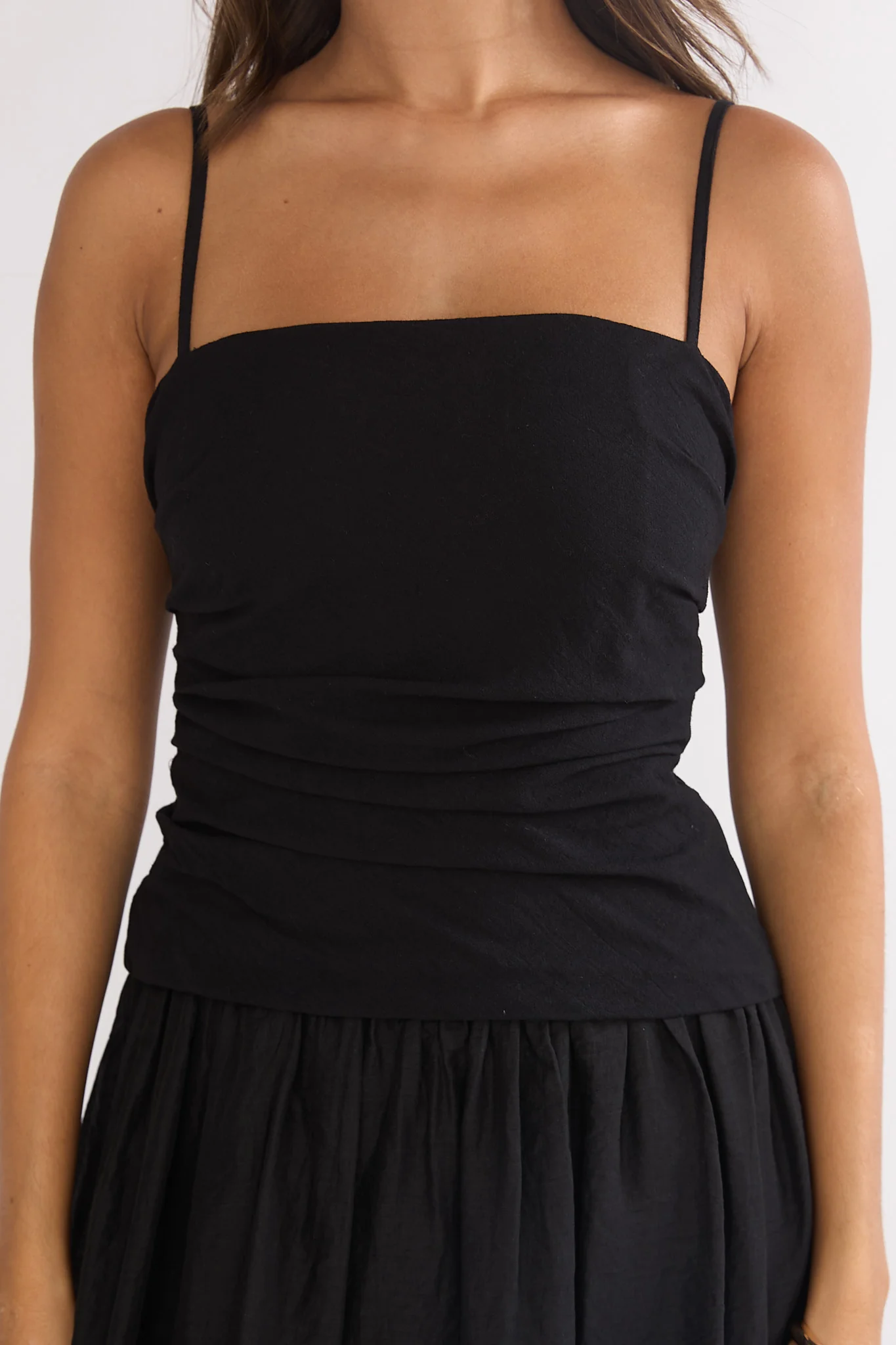Tobi Square Neck A-Line Maxi Dress Black - Image 3