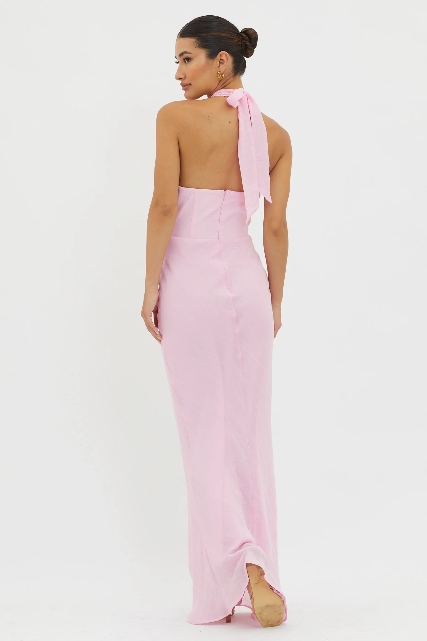 Topaz Skies Halterneck Ruffle Dress Pink - Image 2