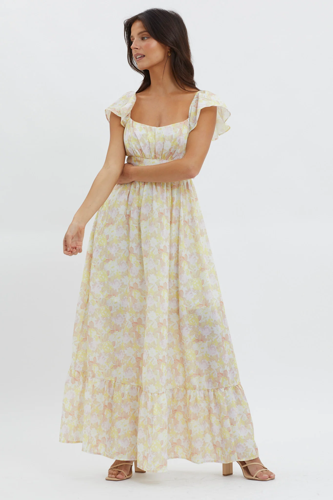Touch The Sky Tied Back Maxi Dress Lemonade - Image 4