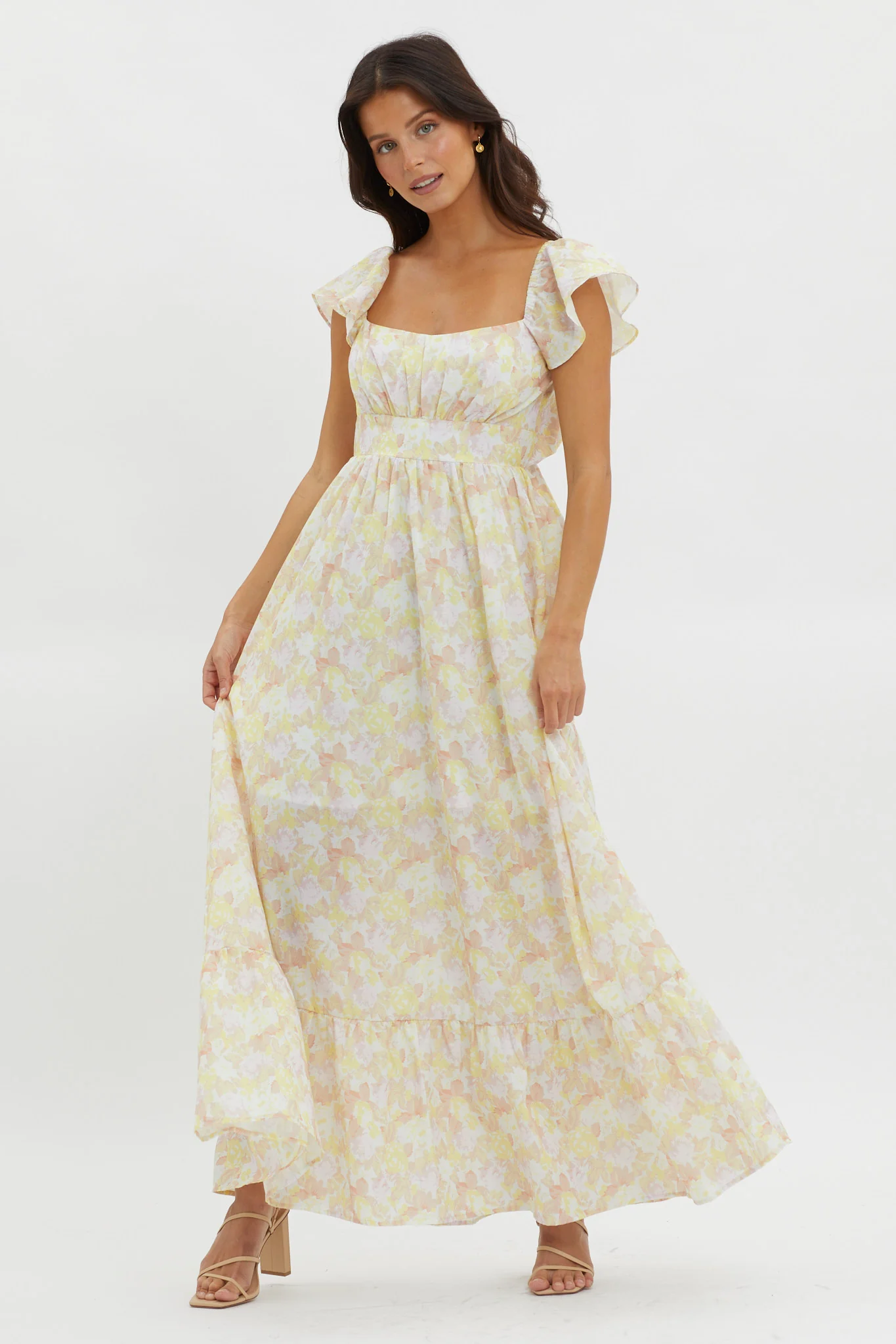 Touch The Sky Tied Back Maxi Dress Lemonade - Image 5