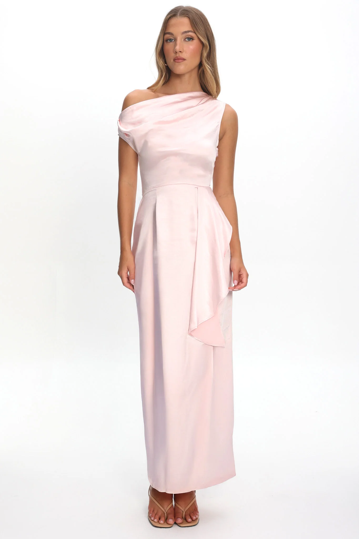 Tova Draped One-Shoulder Maxi Dress Pink - Image 2