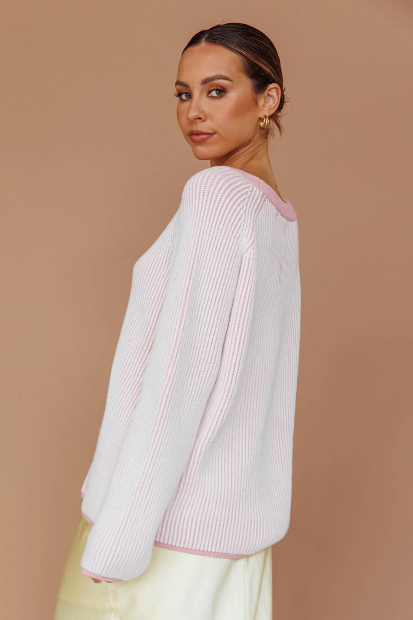 Trafalgur Ribbed Knit Sweater Pink - Image 2