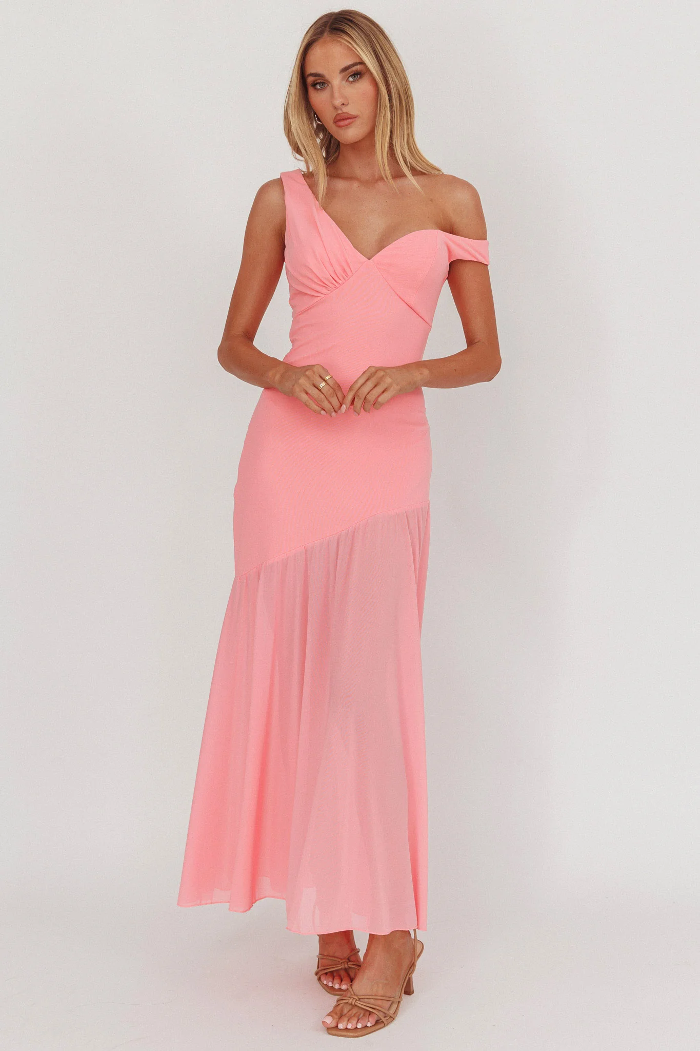 Treasure Sheer Hem Maxi Dress Pink - Image 5
