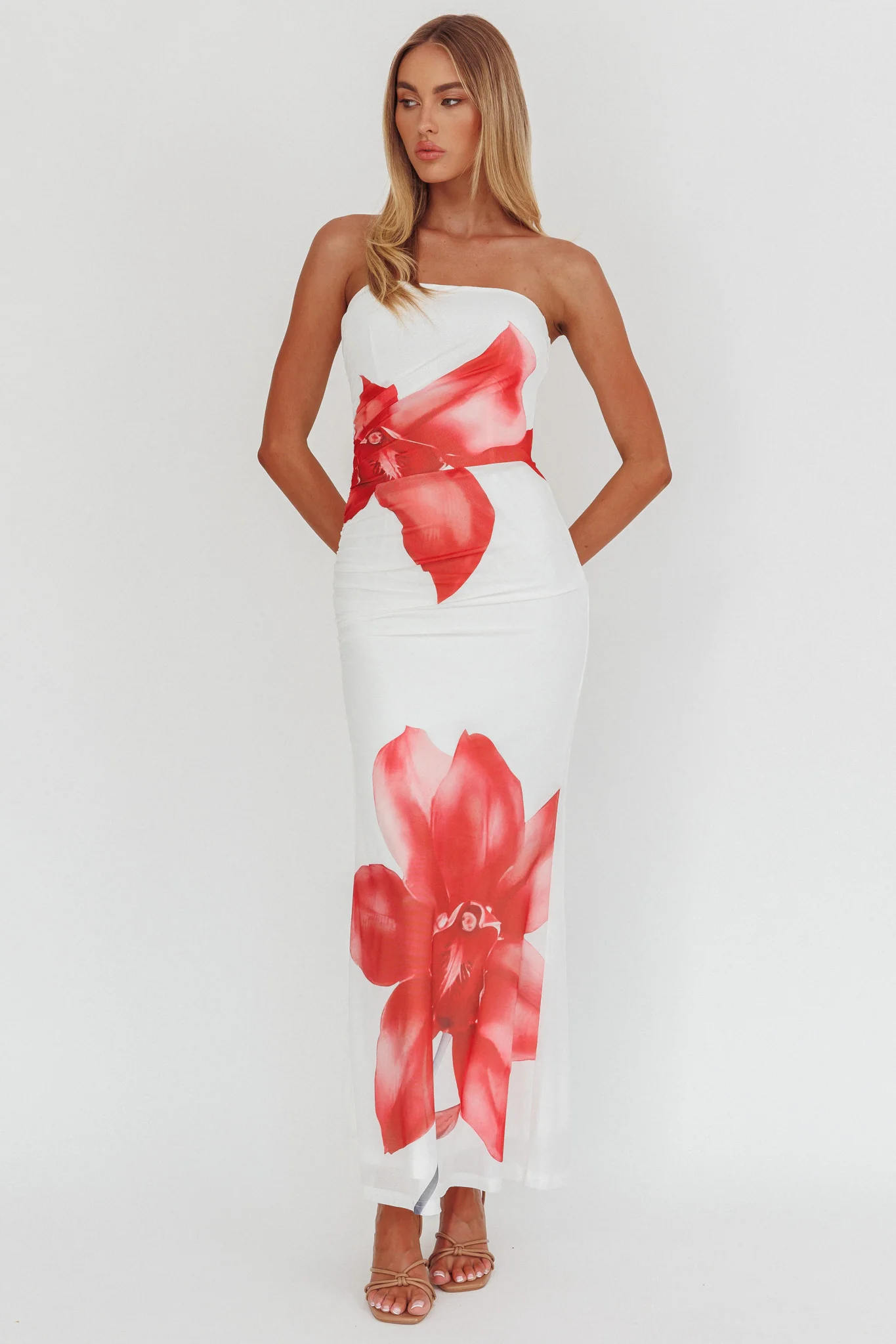 Truth Be Told Strapless Maxi Dress White - Image 5