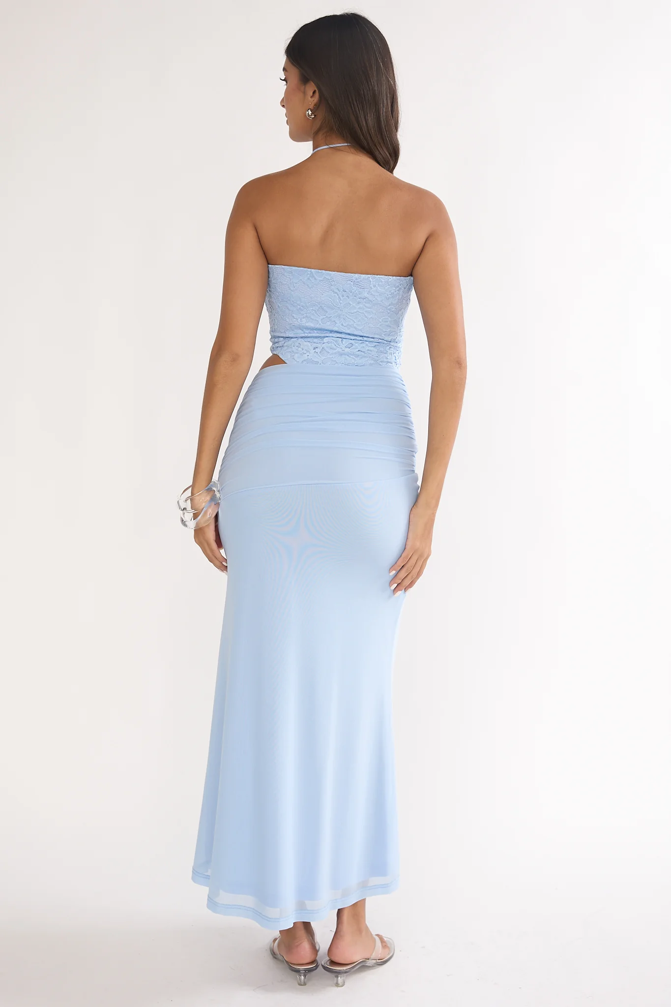 Truths Cut-Out Waist Ruched Maxi Dress Blue - Image 2