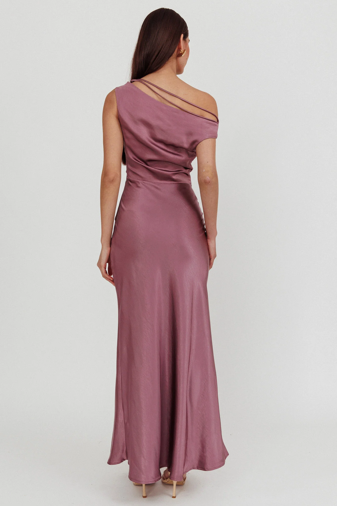 Twilight Asymmetric Neckline Maxi Dress Grape - Image 2