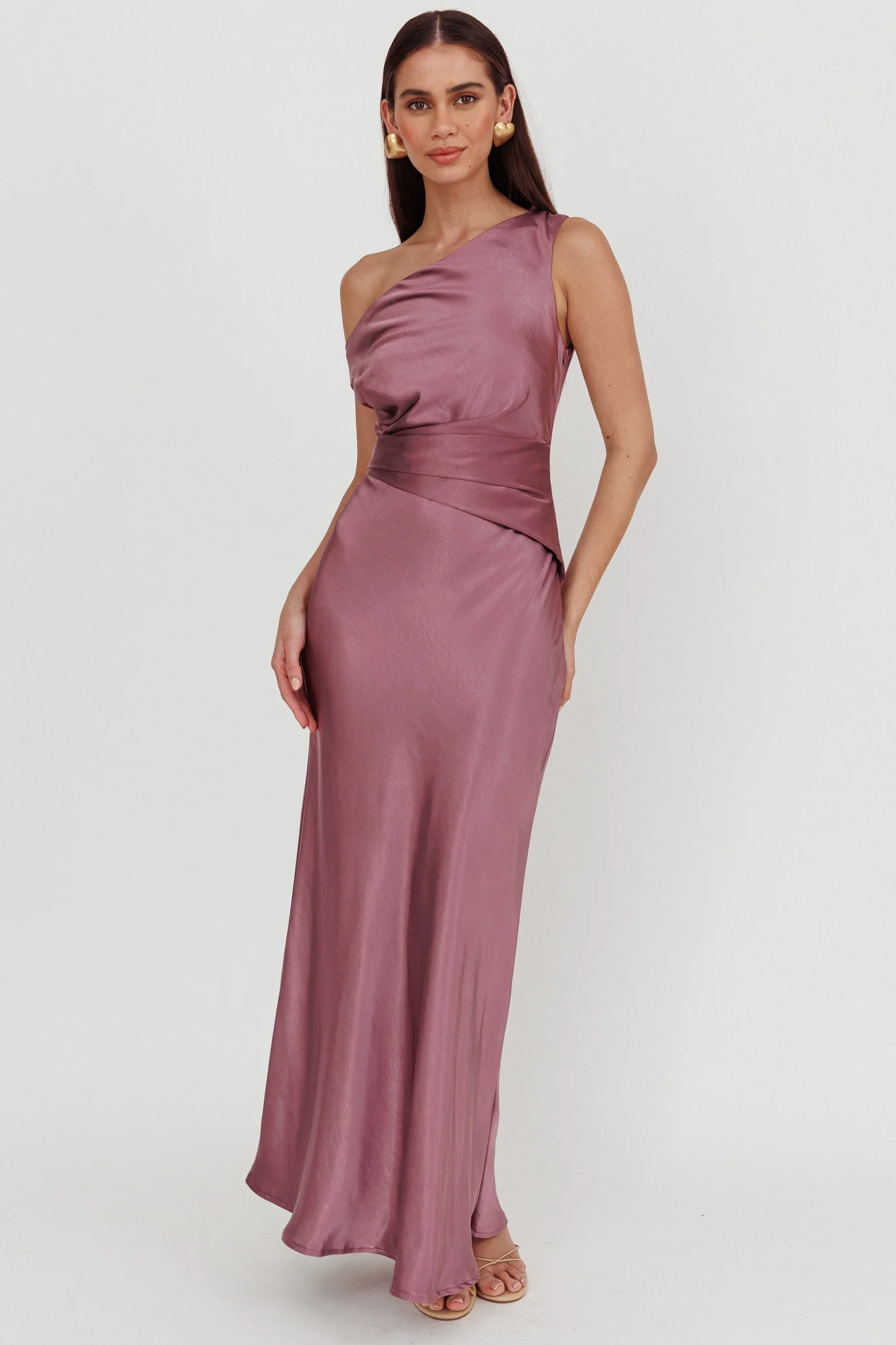 Twilight Asymmetric Neckline Maxi Dress Grape - Image 5