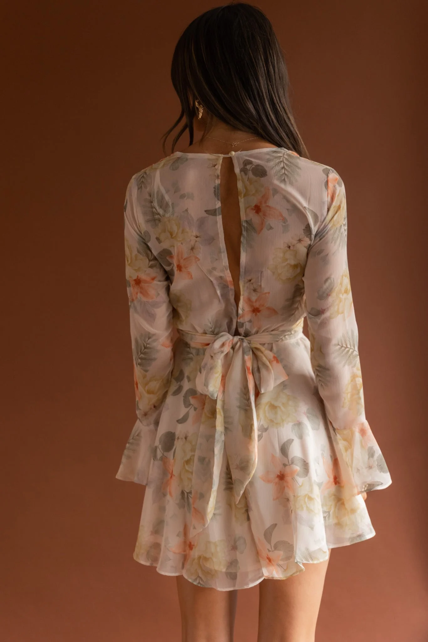 Unconditional Tied Front Dress Floral Yellow - Image 8