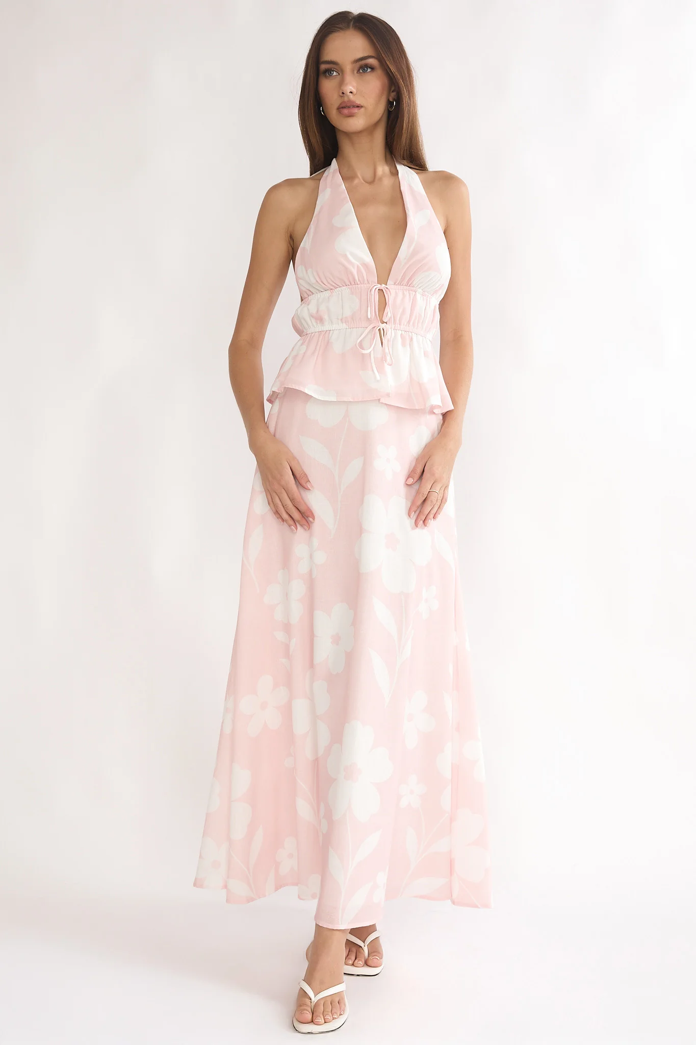 Under The Moons A-Line Maxi Skirt Floral