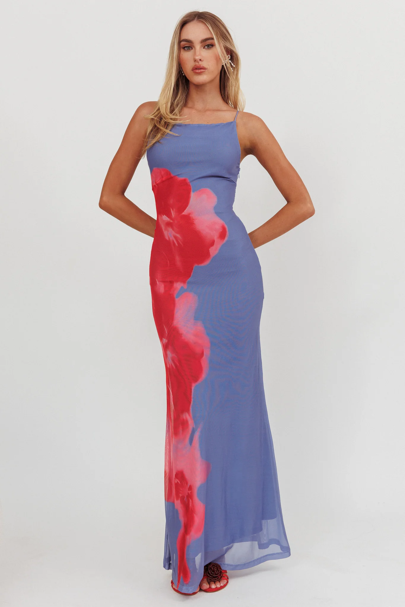 Unravel Floral Maxi Dress Blue - Image 5