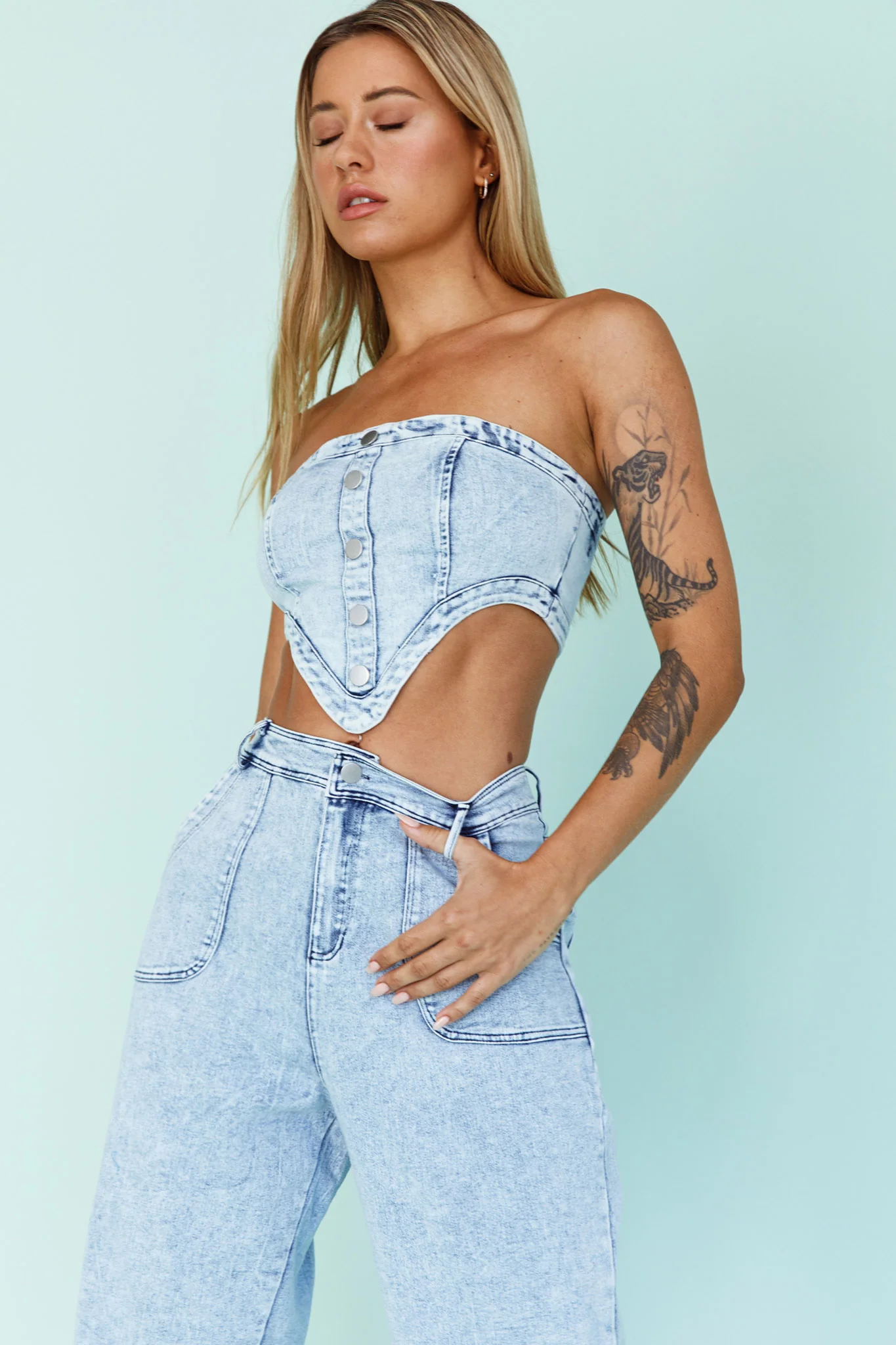Uptown Wide Leg Pants Denim - Image 9