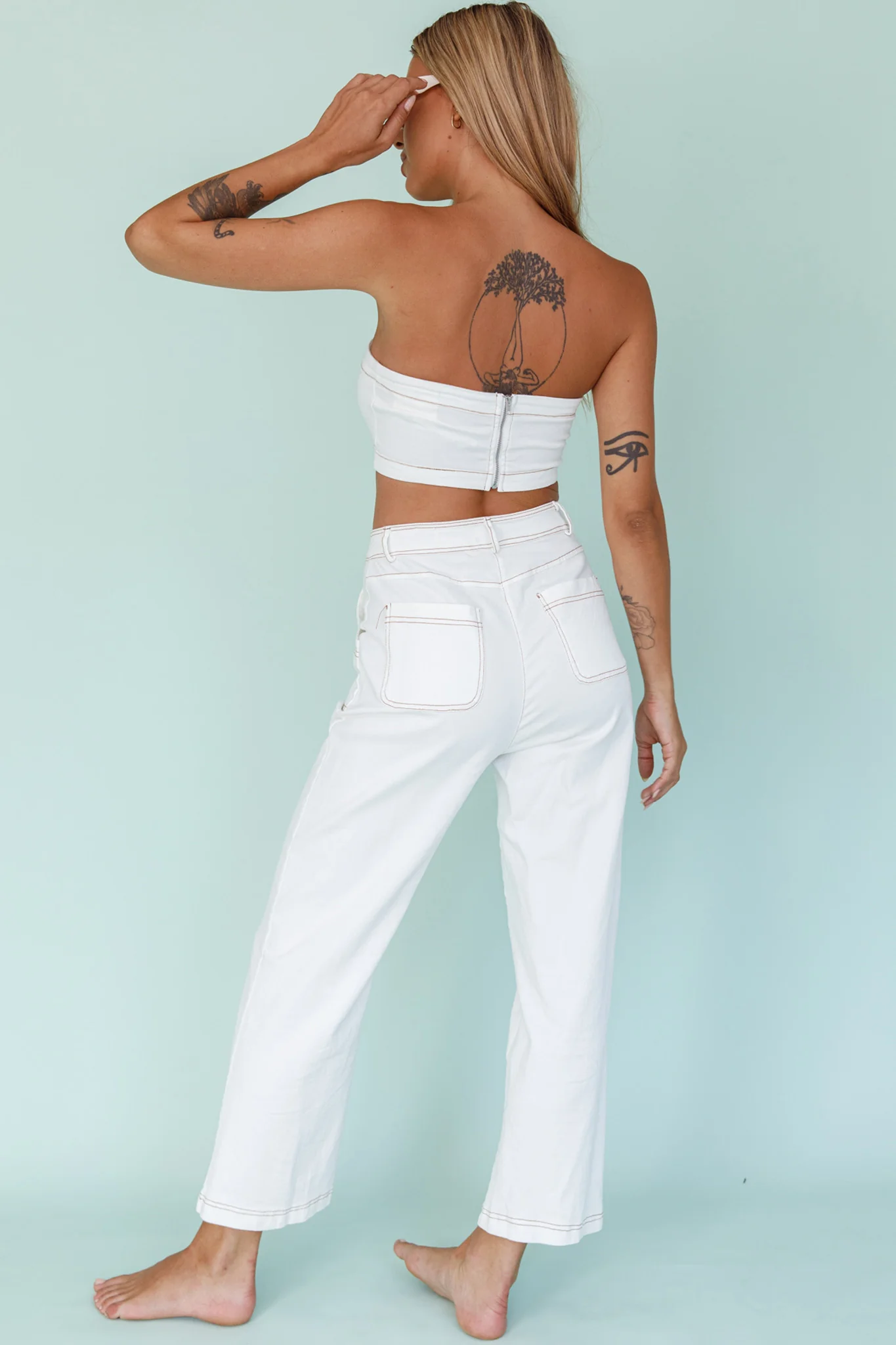 Uptown Wide Leg Pants White - Image 2
