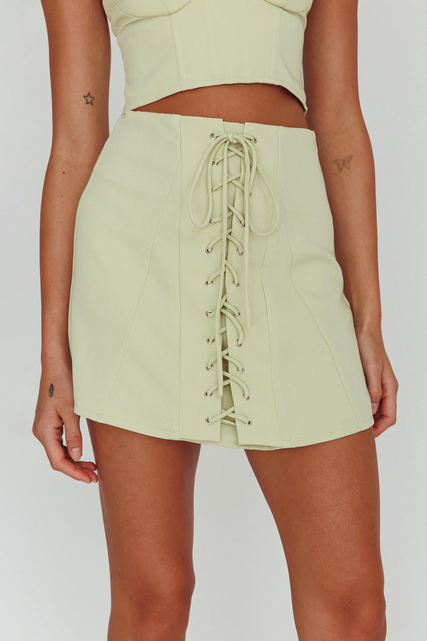 Ventura Lace-Up Skirt Mint - Image 4