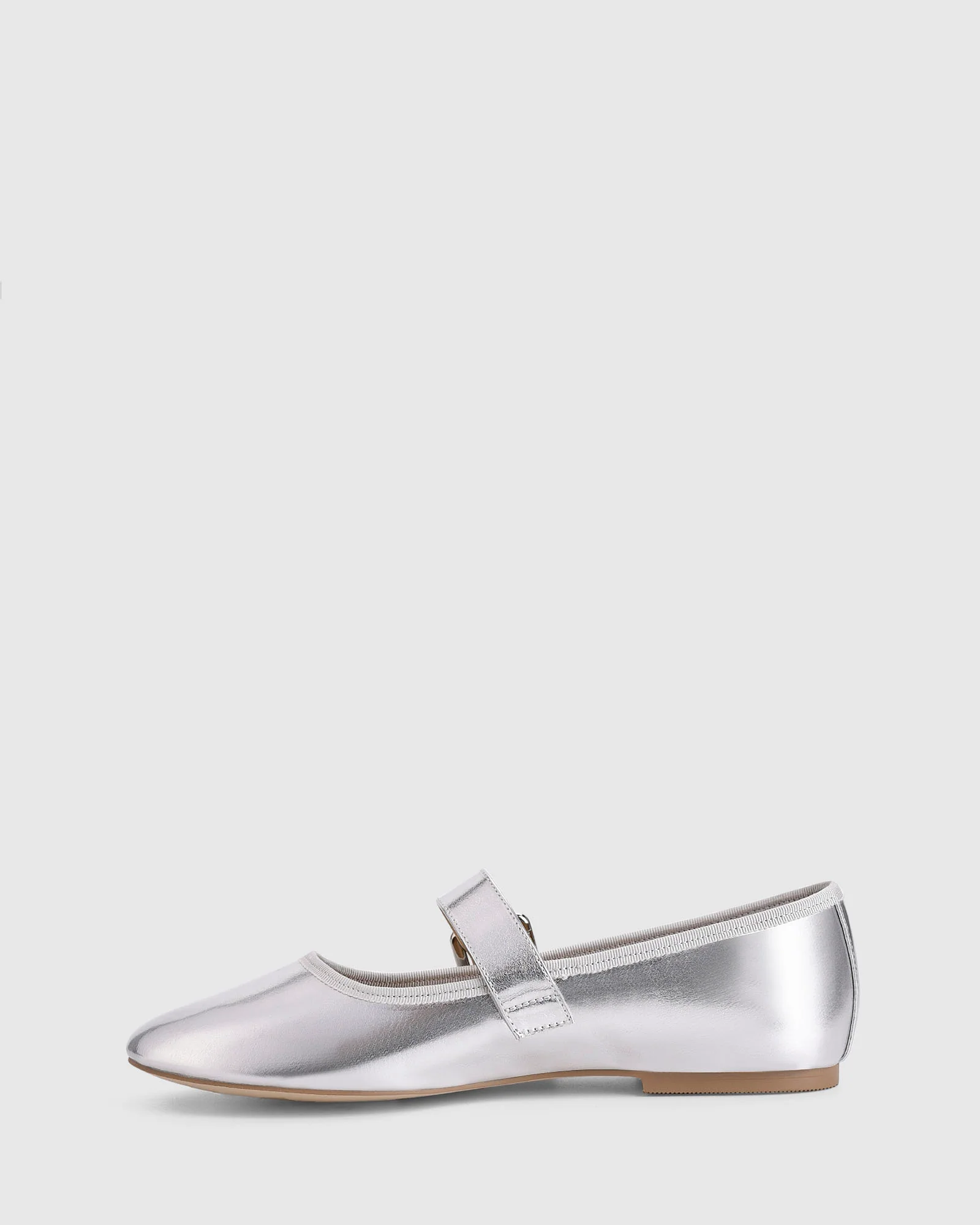 VERALi Banks Buckled Mary-Jane Flats Silver - Image 3