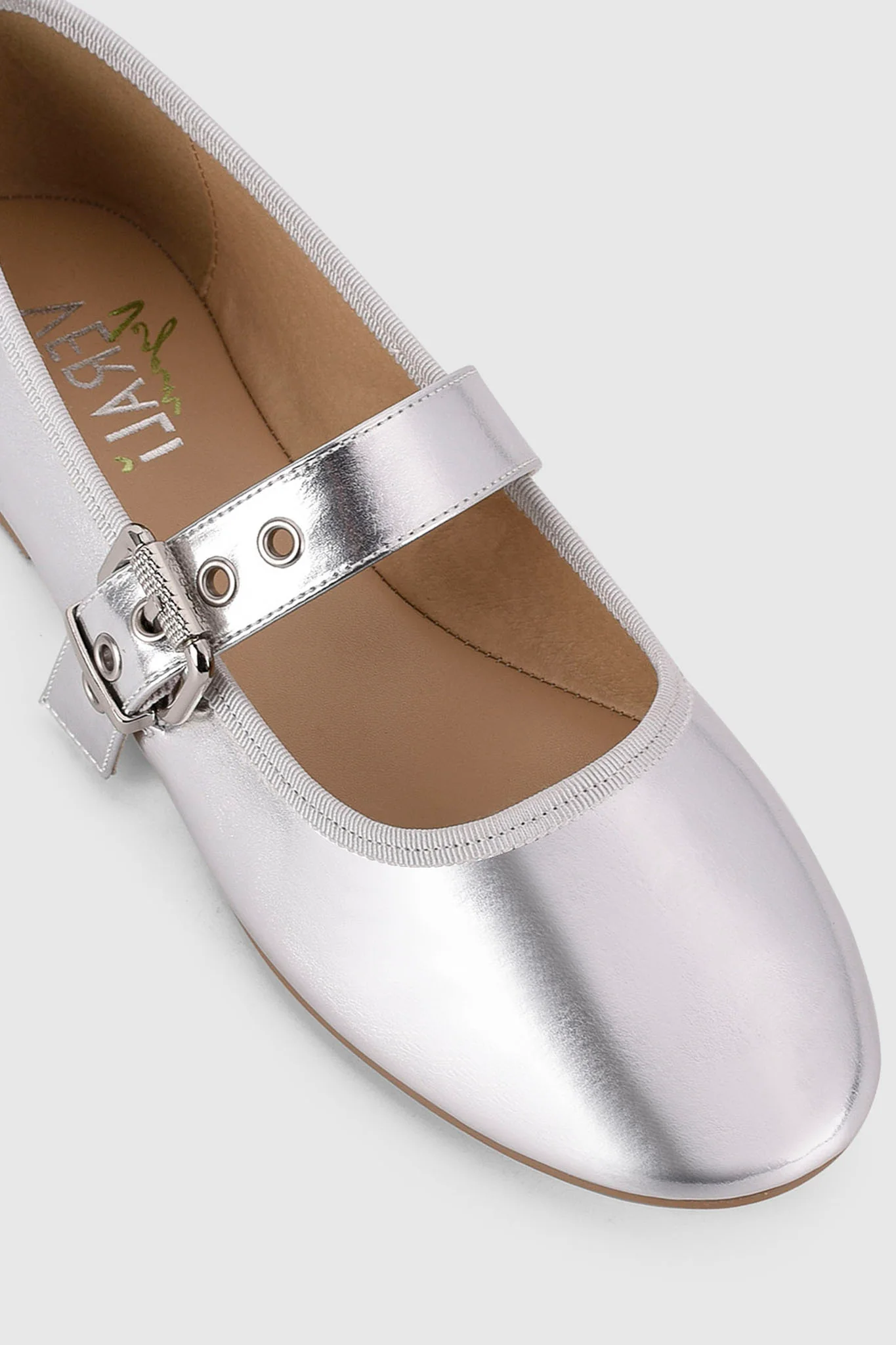 VERALi Banks Buckled Mary-Jane Flats Silver - Image 4
