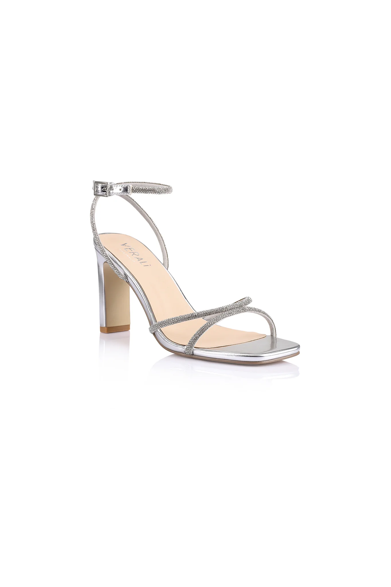 VERALi Kian Block Heel Sandals Silver - Image 4