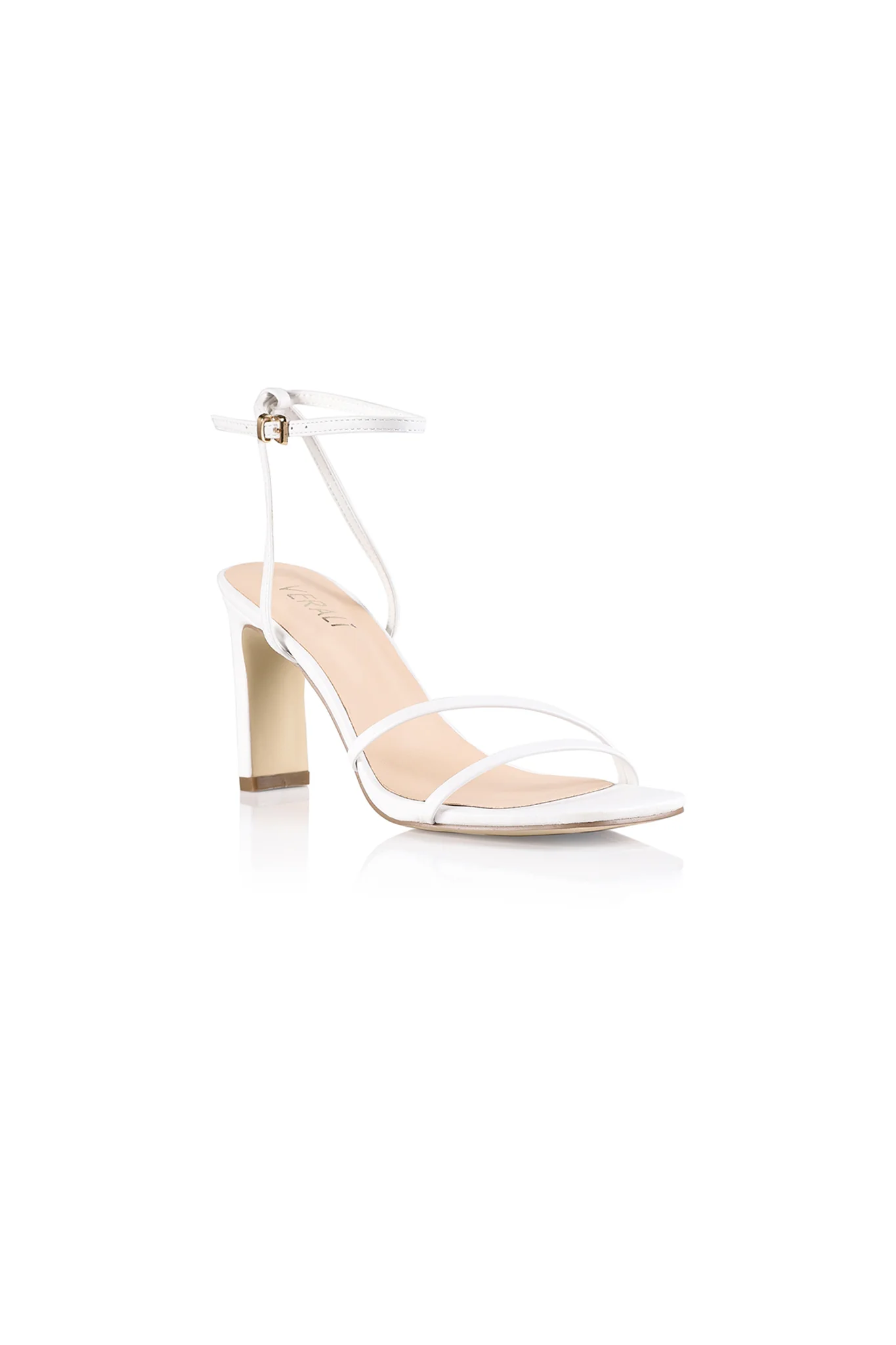 VERALi Kimmy Slim Strappy Heels White Smooth - Image 4