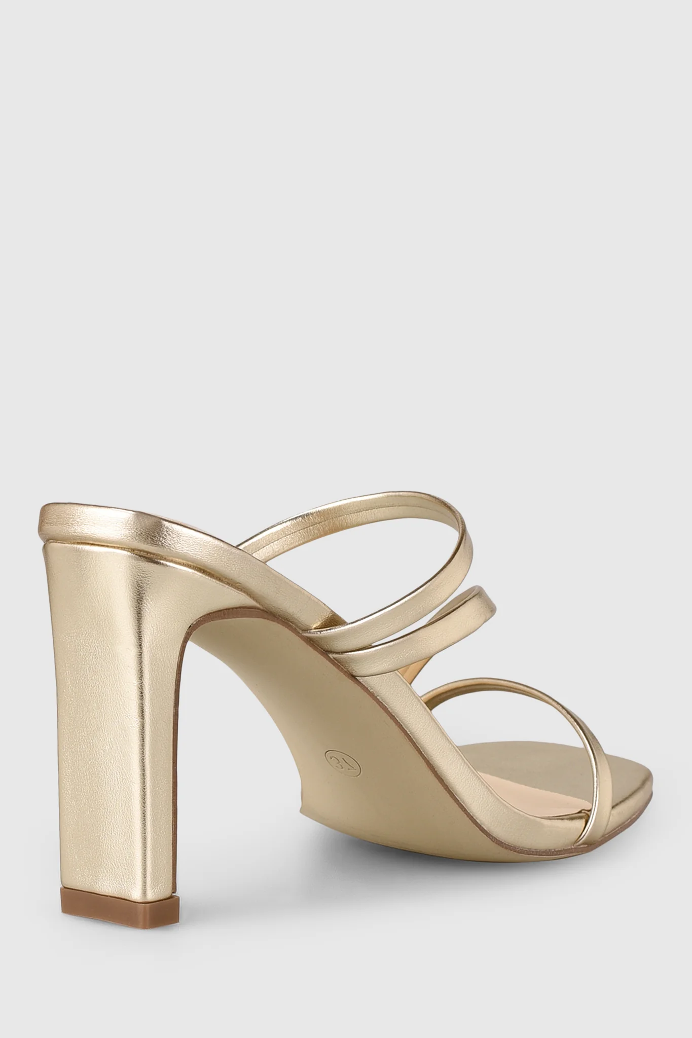 VERALi Kipper Block Heel Mules Champagne Smooth - Image 4