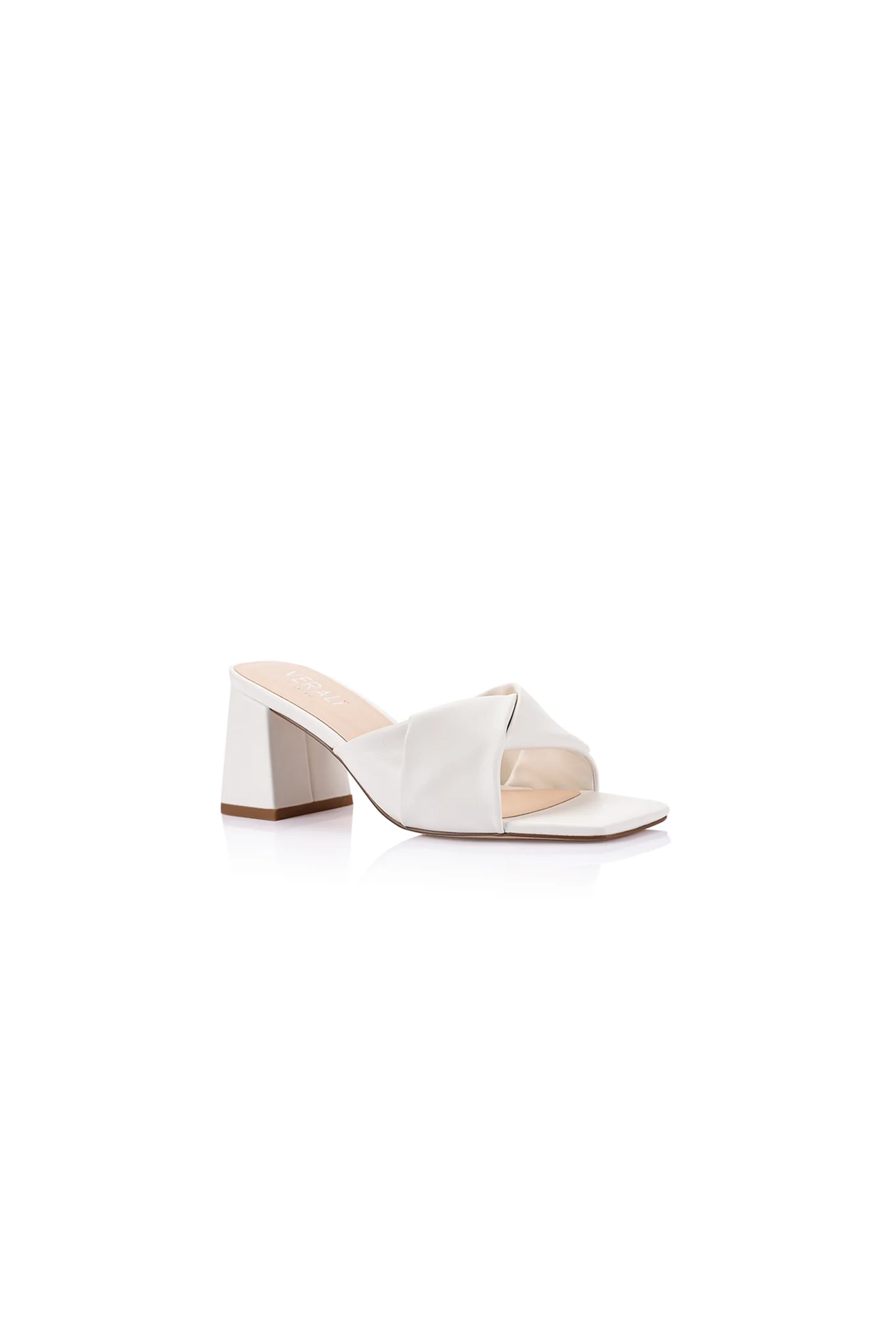 VERALi Stella Block Heel Mules Chalk Smooth - Image 4