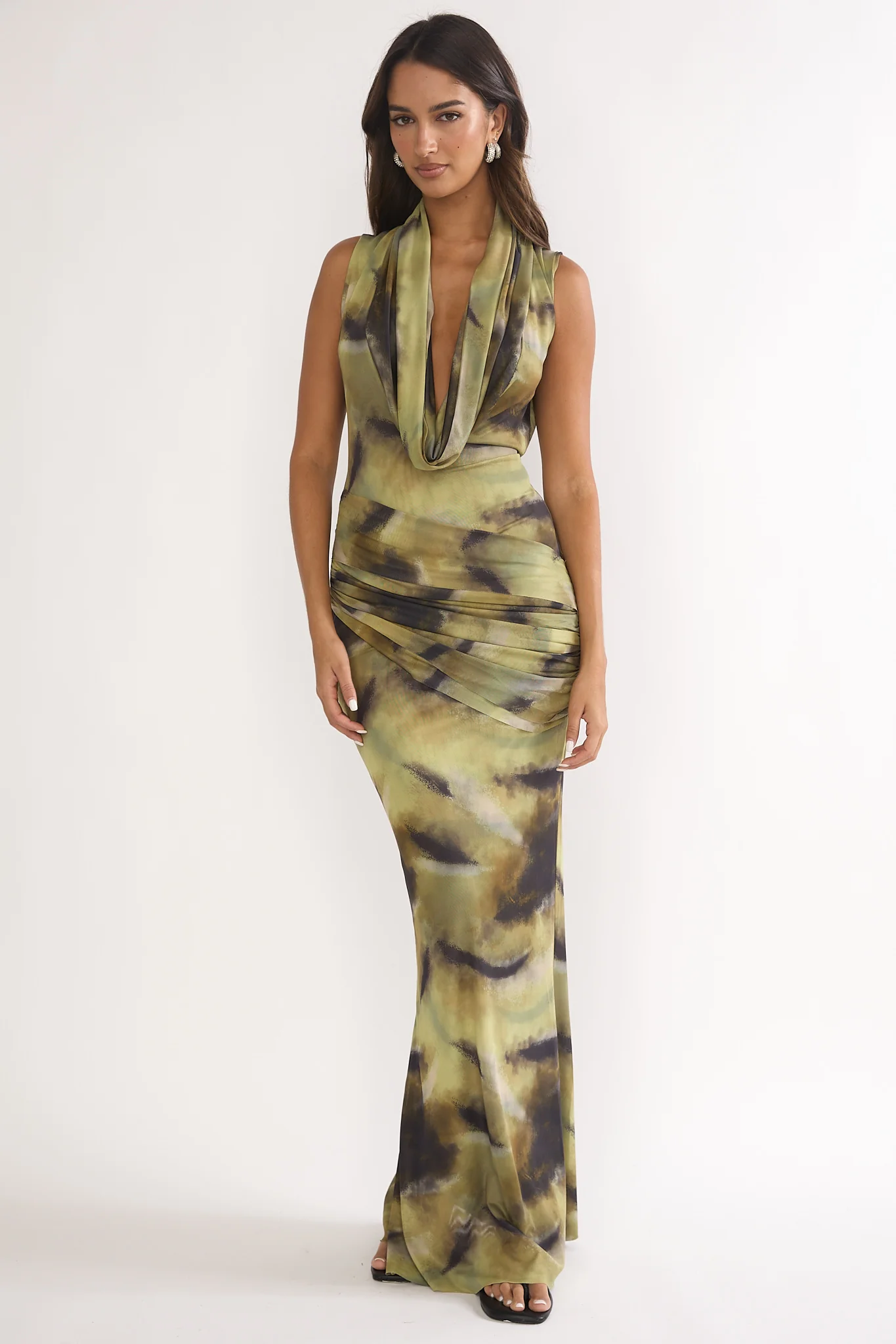 Veya Sleeveless Cowl Maxi Dress Moss - Image 5