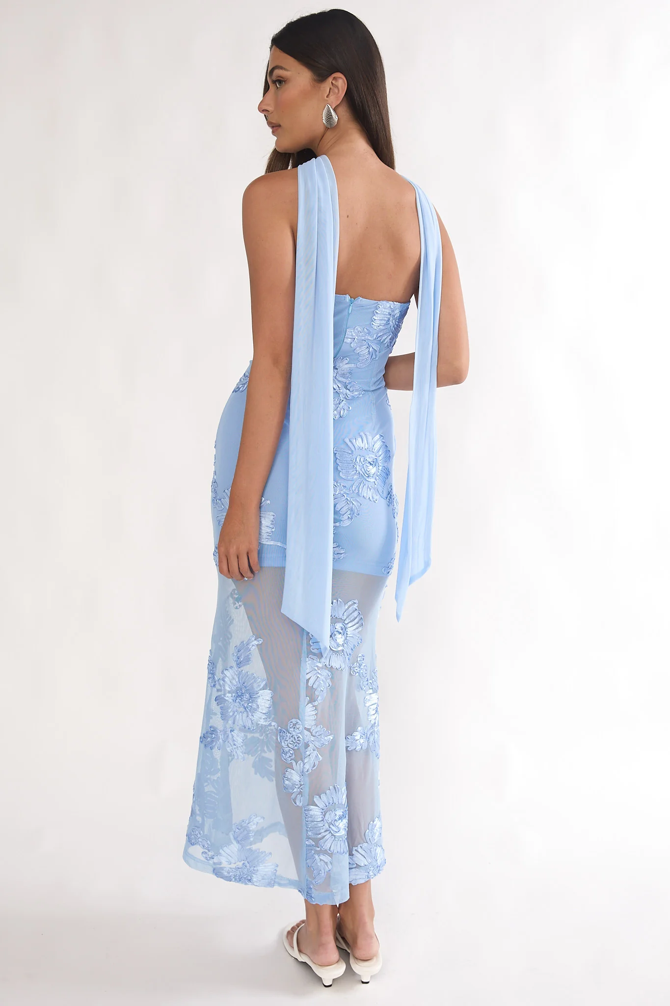 Vivia Strapless Embellished Maxi Dress Blue - Image 2