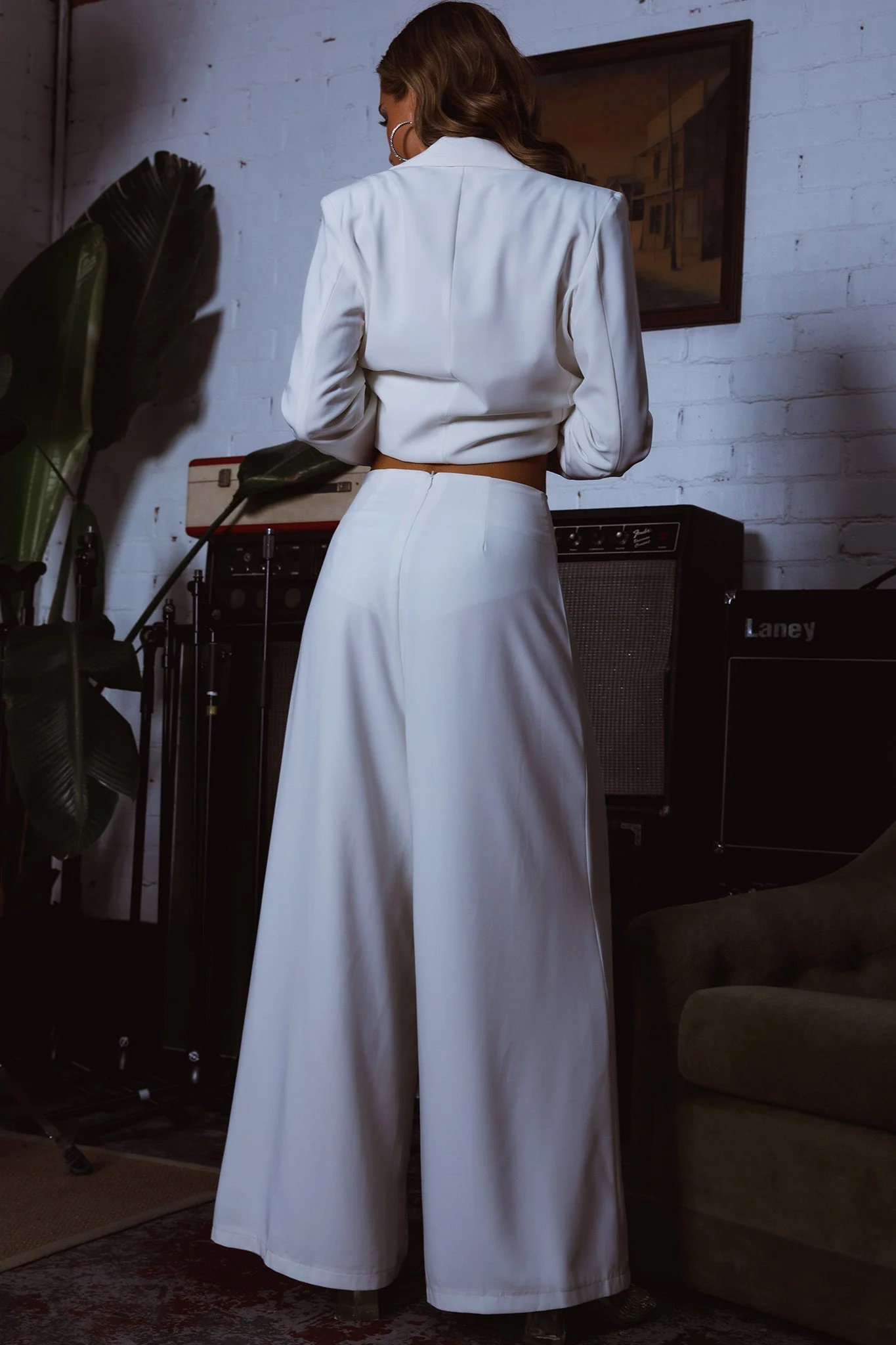 Vous Etes Belle Pleated Waist Pants White - Image 8