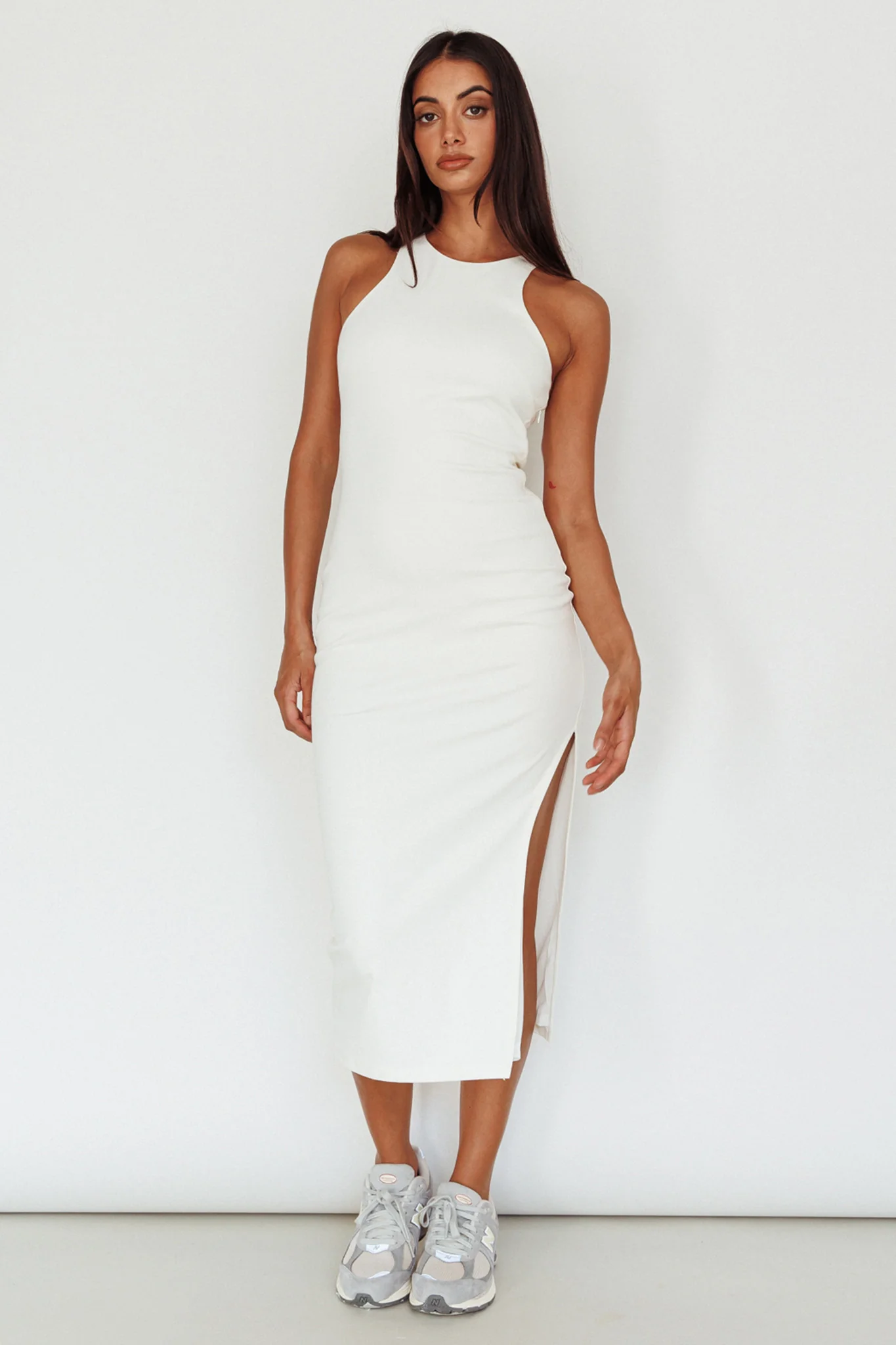 Voyage Racerback Midi Dress White - Image 6