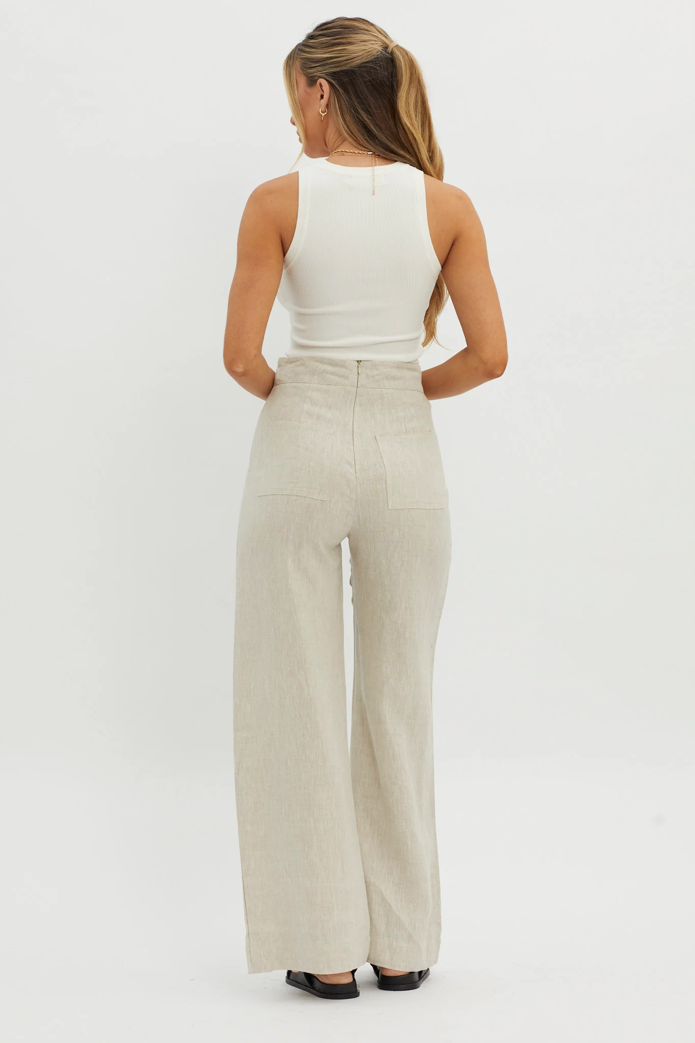 Wanda Wide Leg Pants Oat - Image 2