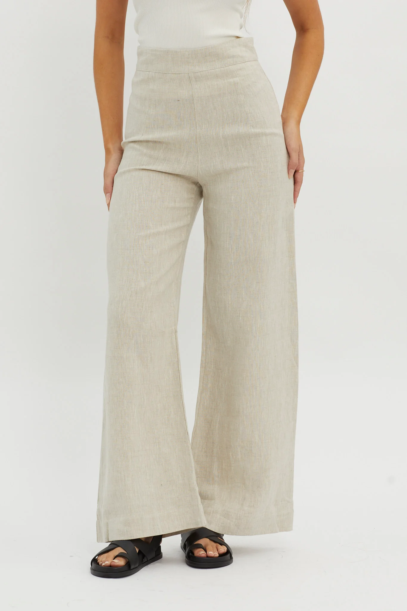 Wanda Wide Leg Pants Oat - Image 4