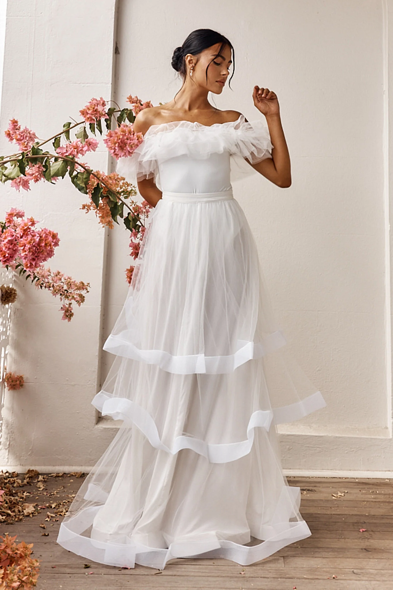 Watson Layered Maxi Skirt Off White - Image 2