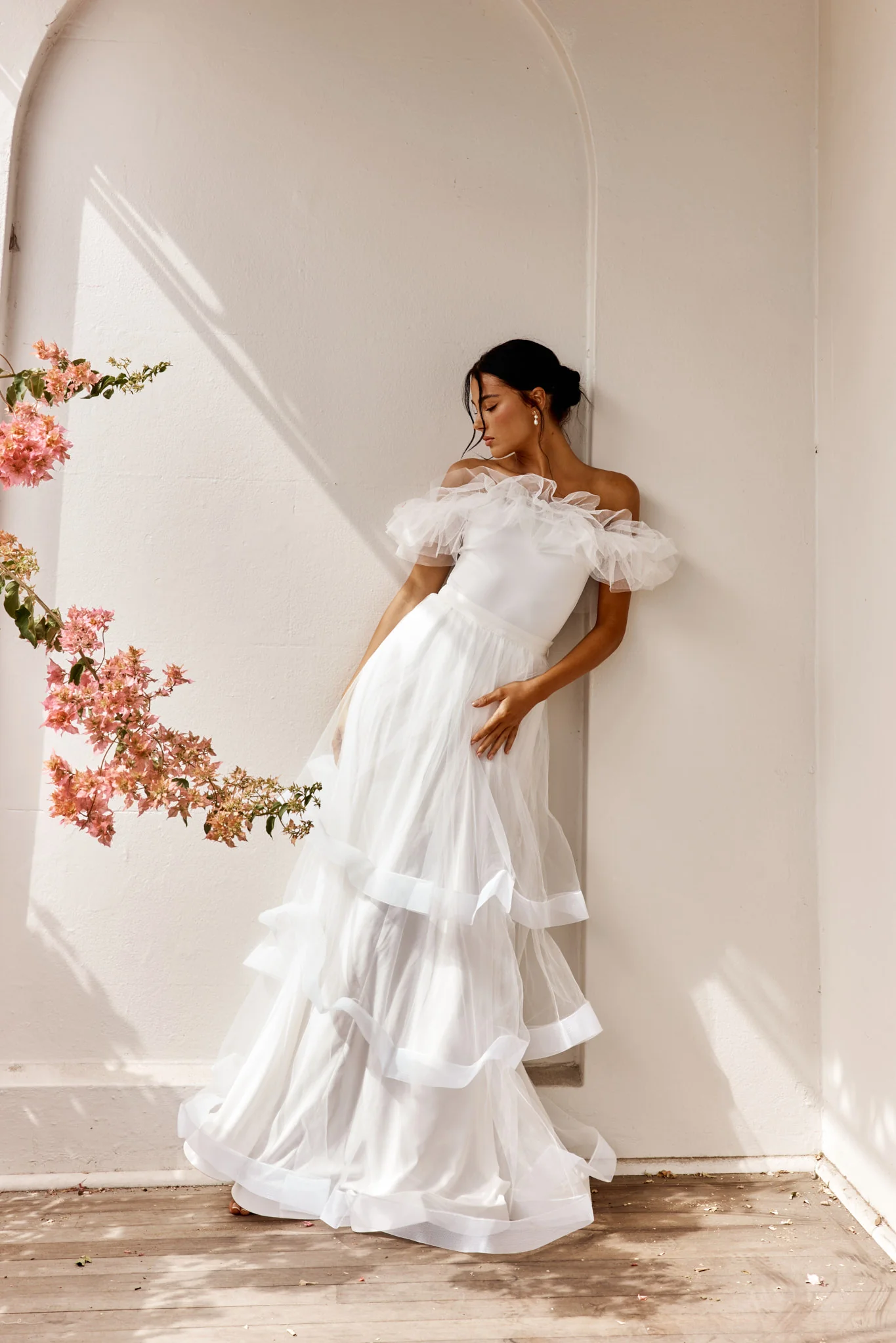 Watson Layered Maxi Skirt Off White - Image 4