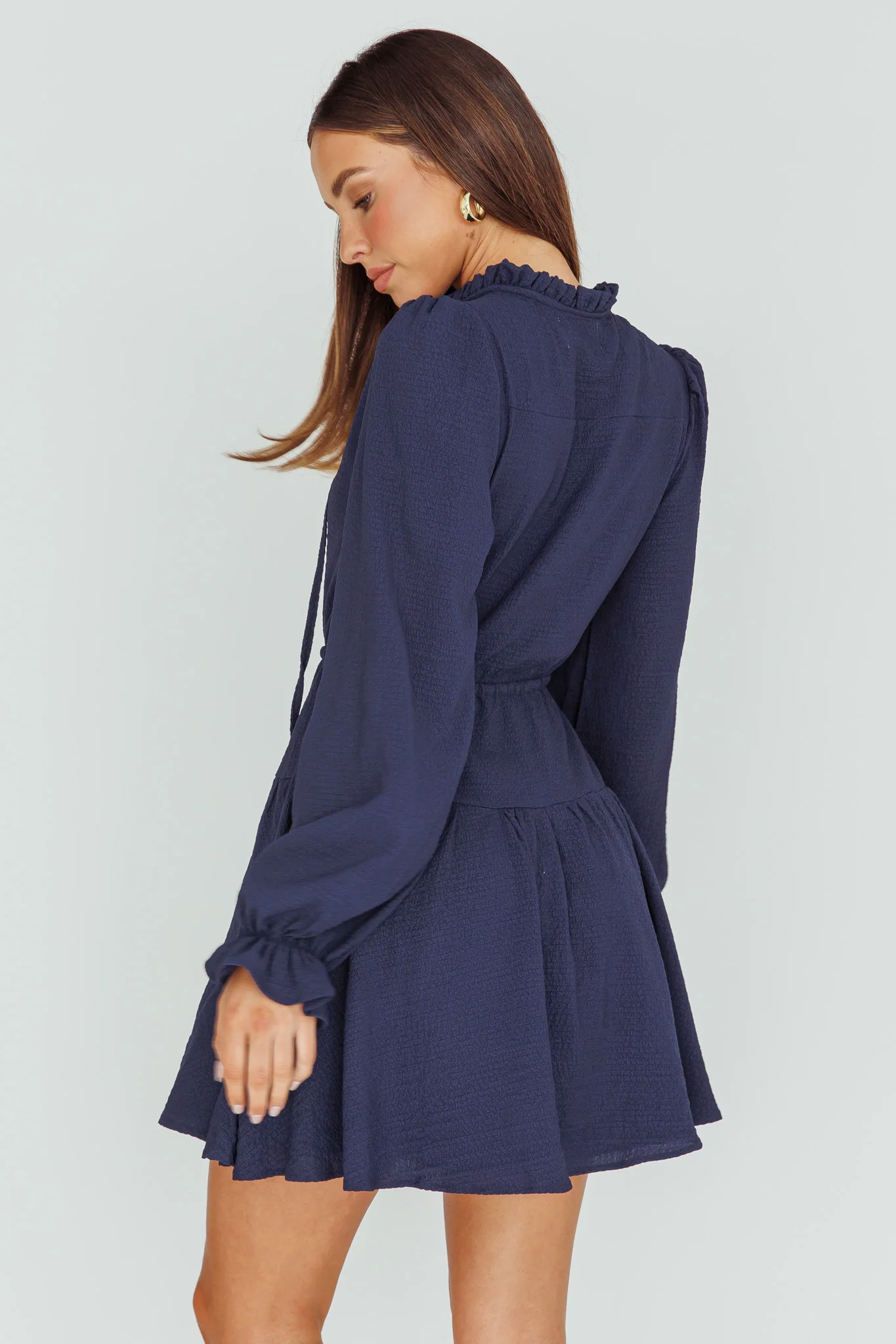 Waverly Long Sleeve Mini Dress Navy - Image 2