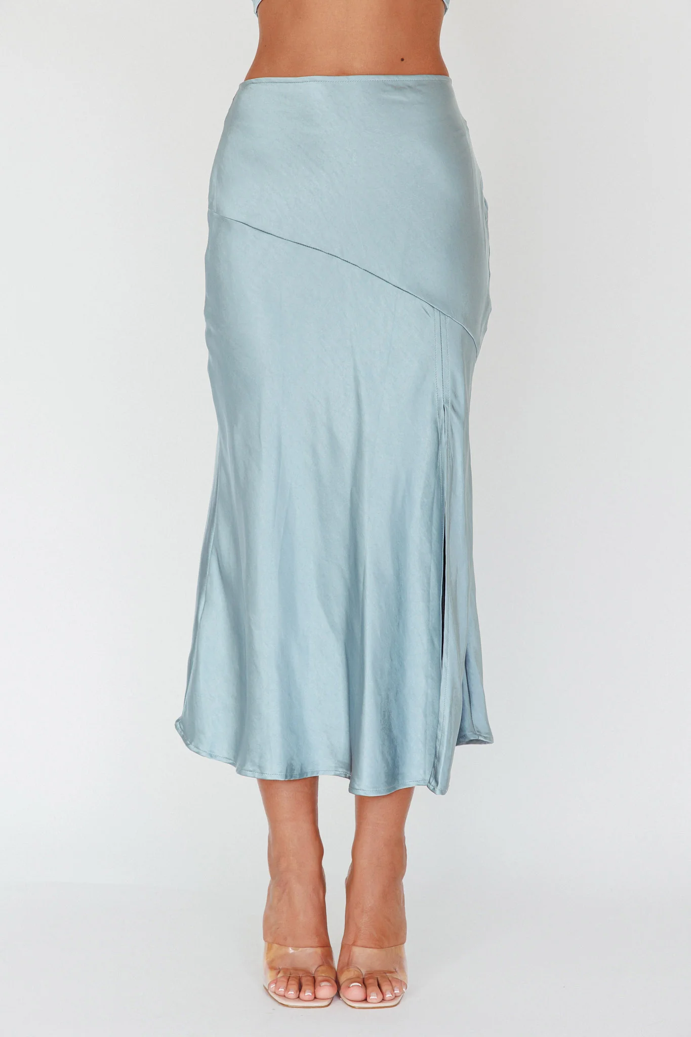 Well Versed Split Midi Skirt Sage - Image 4