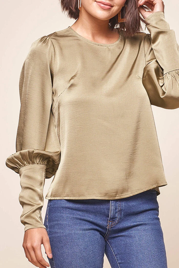 Westminster Leg-of-Mutton Sleeve Blouse Olive - Image 5