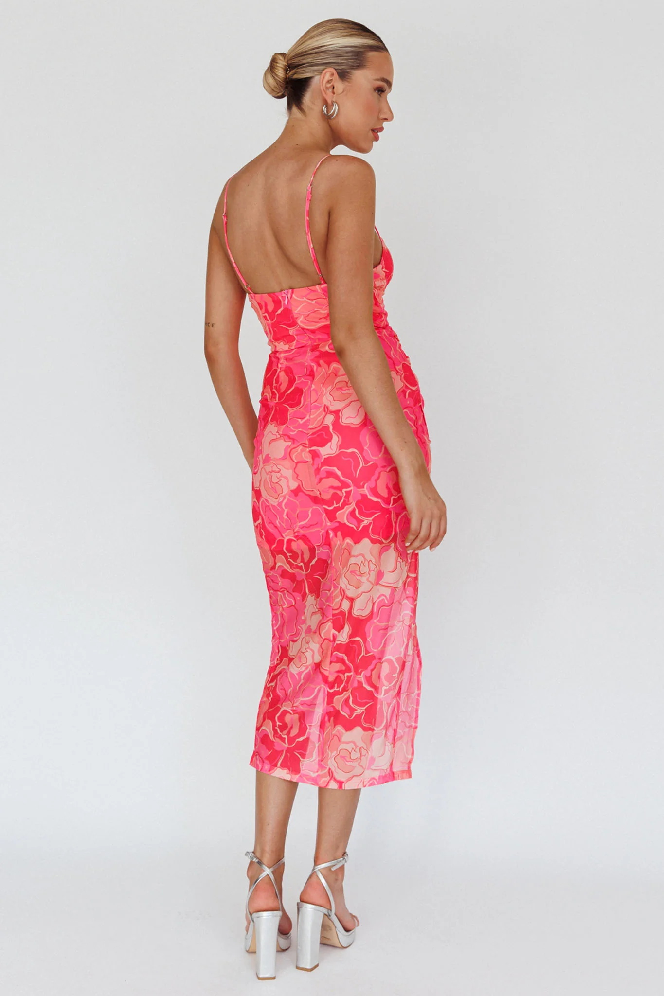 Westwood Split Front Maxi Dress Floral Pink - Image 2