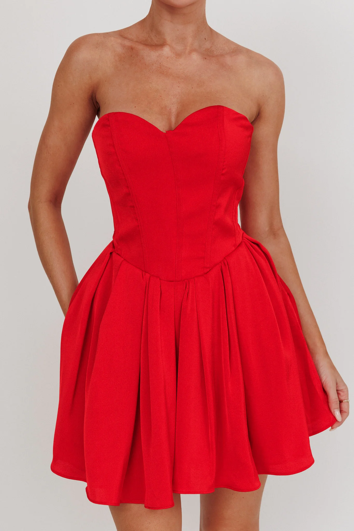 What I Like Sweetheart Neckline Mini Dress Red - Image 5