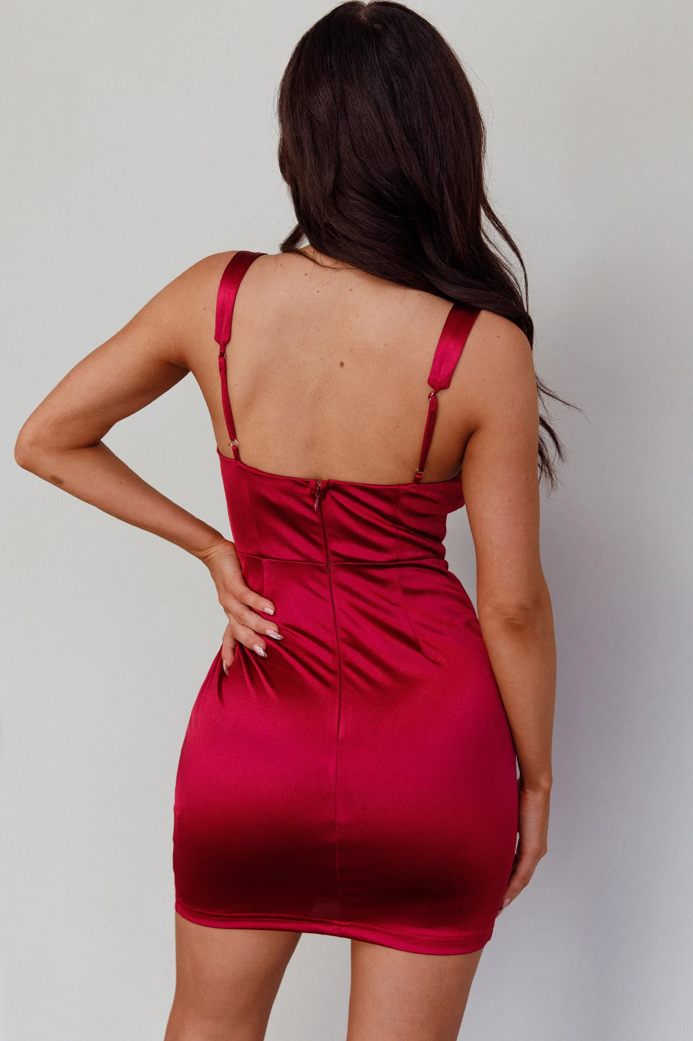 Whimsy Pleated Bust Mini Dress Fuchsia - Image 2