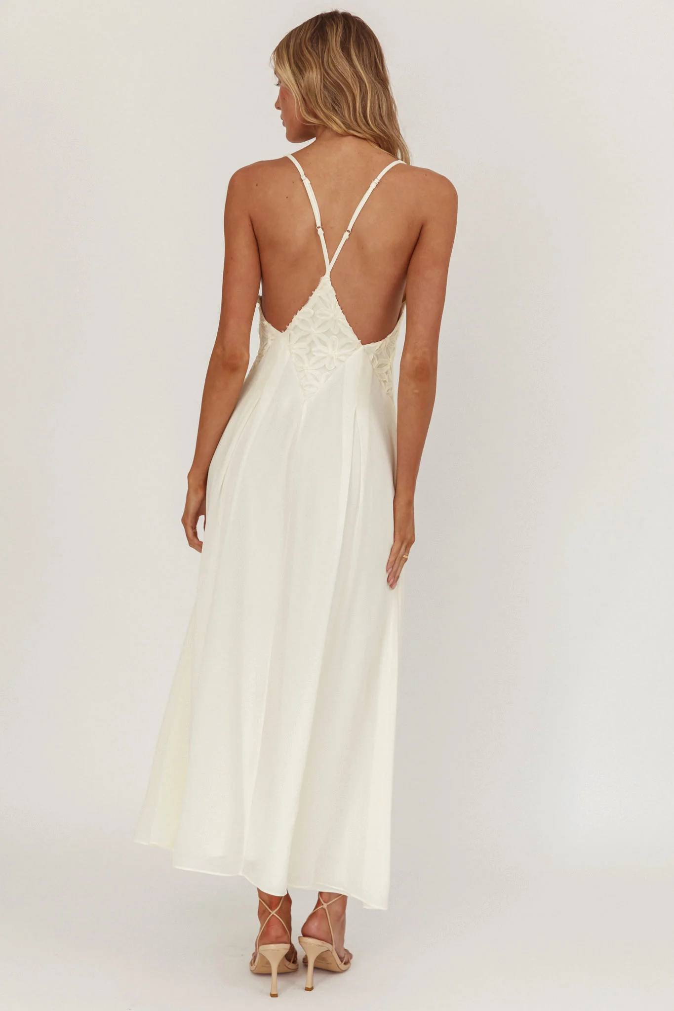 Wildflower Sun Applique Insert Maxi Dress Cream - Image 2