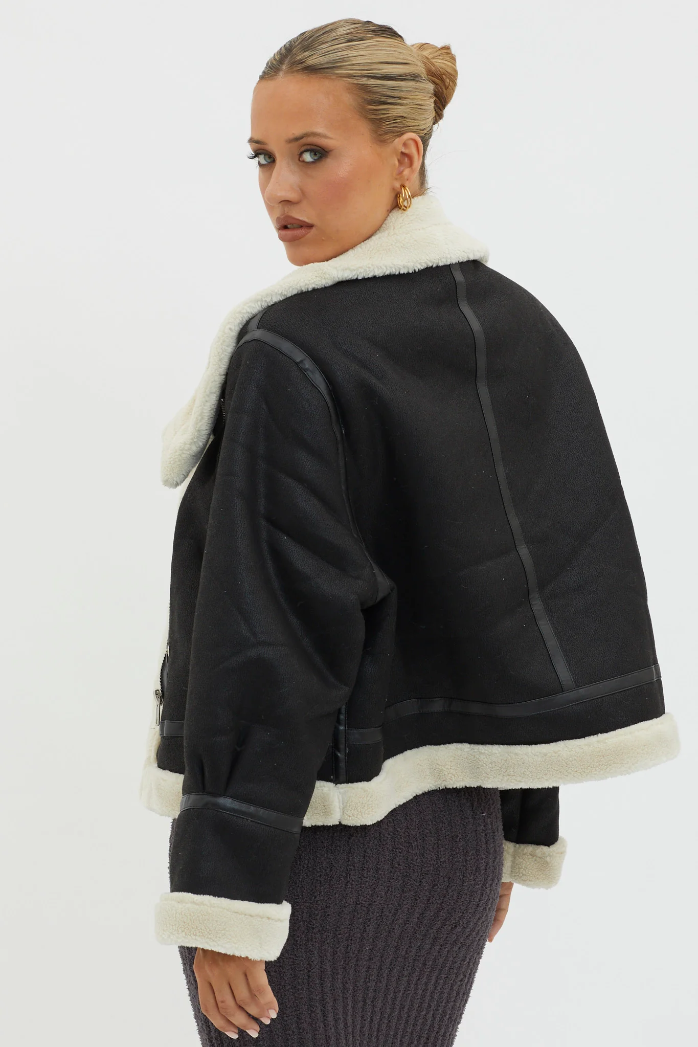 Wintertide Sherpa Trim Jacket Black - Image 2