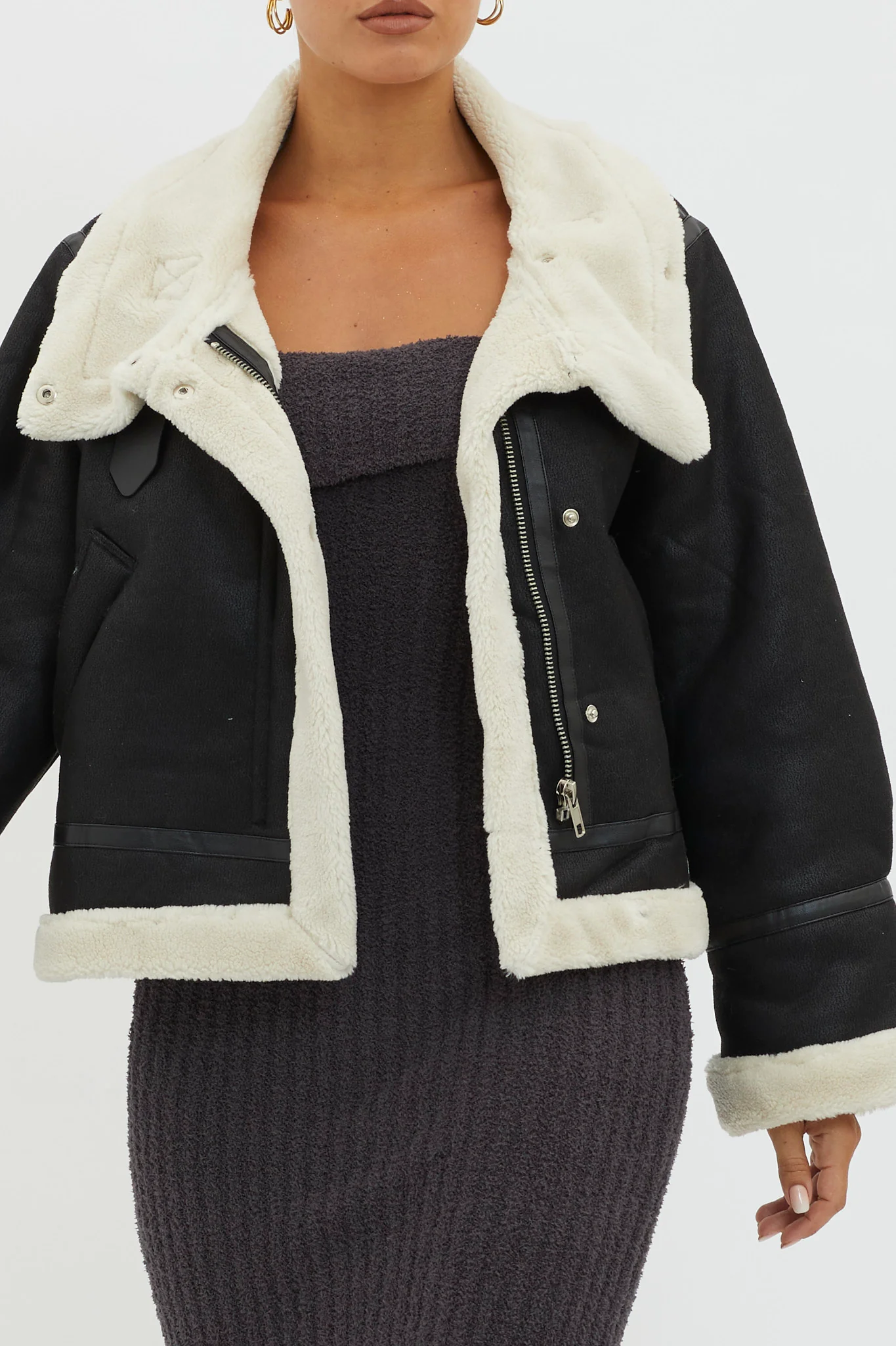Wintertide Sherpa Trim Jacket Black - Image 3