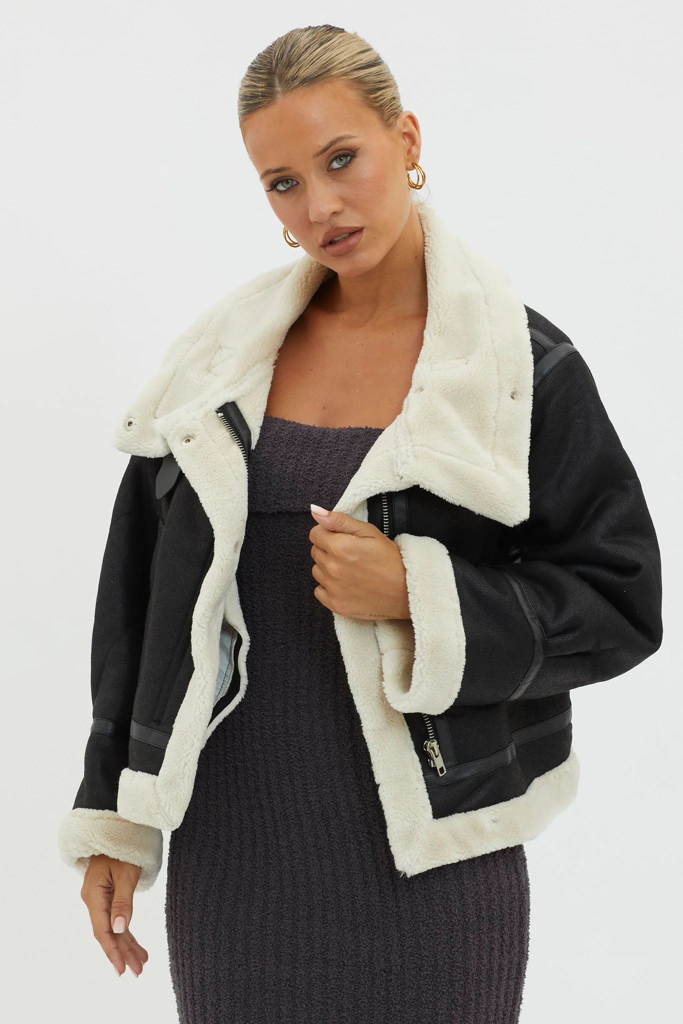 Wintertide Sherpa Trim Jacket Black - Image 5