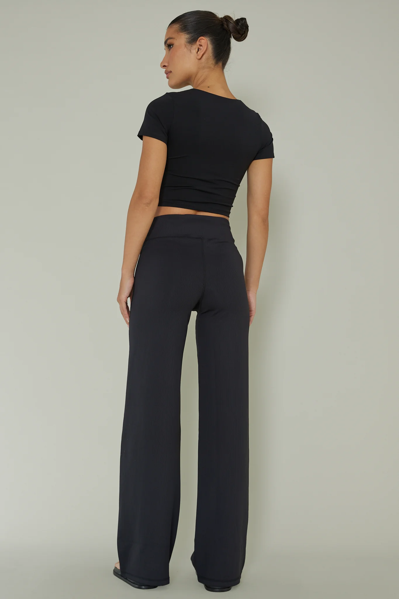 Your Power Ribbed Wide Leg Pants Black - Image 3