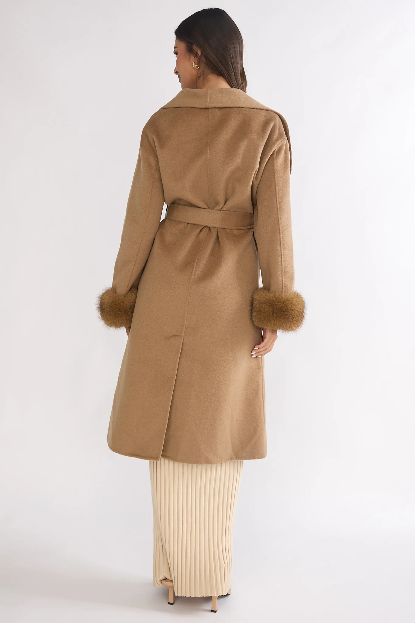 Zannora Faux Fur Coat Camel - Image 3